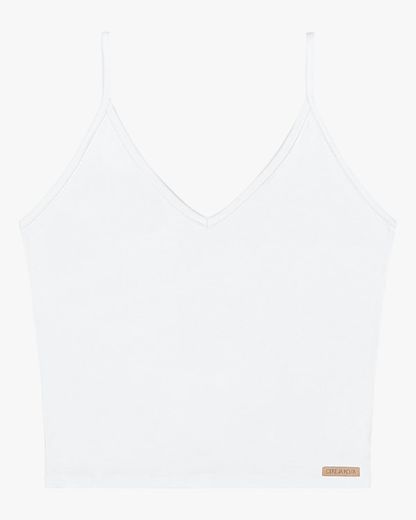 Blusa Básica Alça Fina em Cotton Cereja Rosa