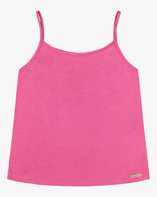 Blusa Básica Alça Fina em Viscose Cereja Rosa-b42bdd34-ac3e-4602-9b72-24aae72128df