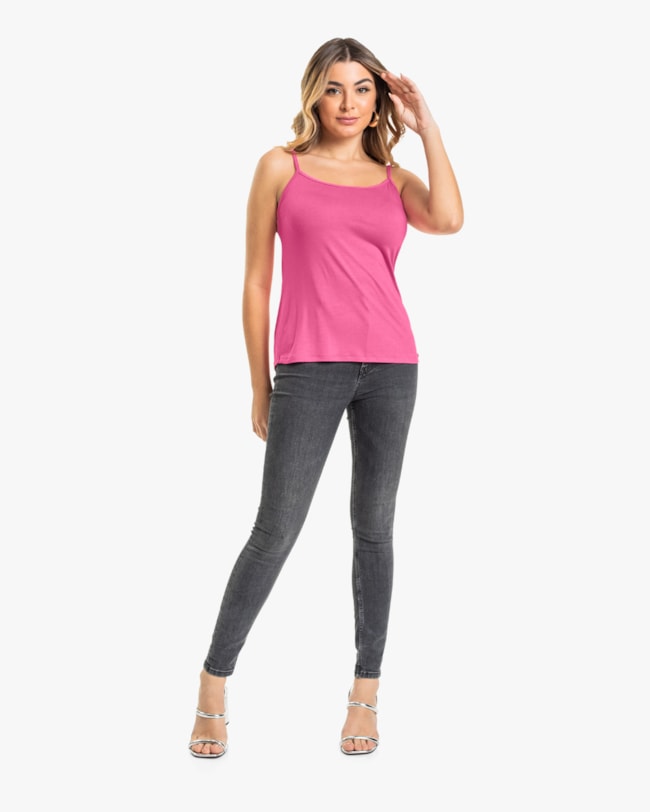 Blusa Básica Alça Fina em Viscose Cereja Rosa-43233be3-696d-4571-b175-7d742e9300a0
