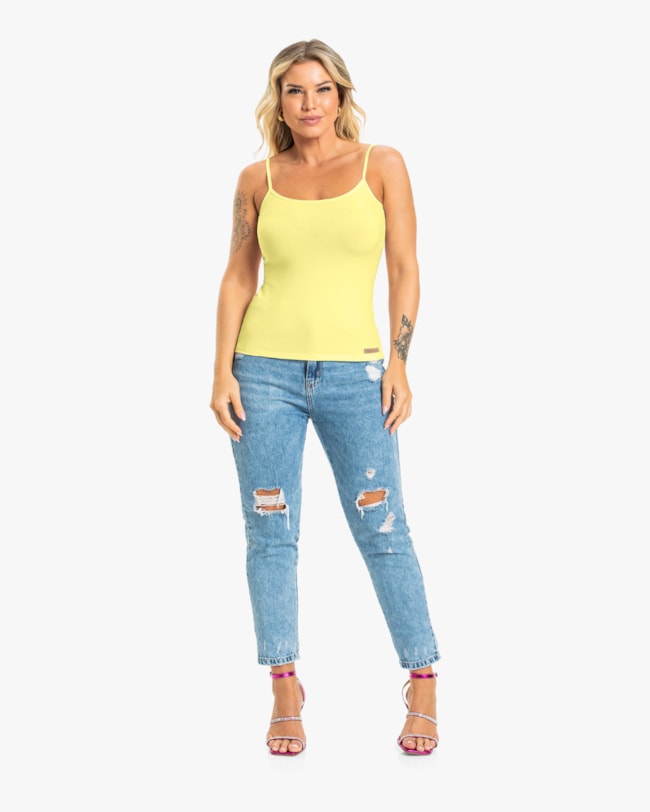 Blusa Básica Alças Finas em Cotton - Cereja Rosa -Pinacolada-8a3684b7-6848-44c7-b3cb-5d9b44cd9ee7