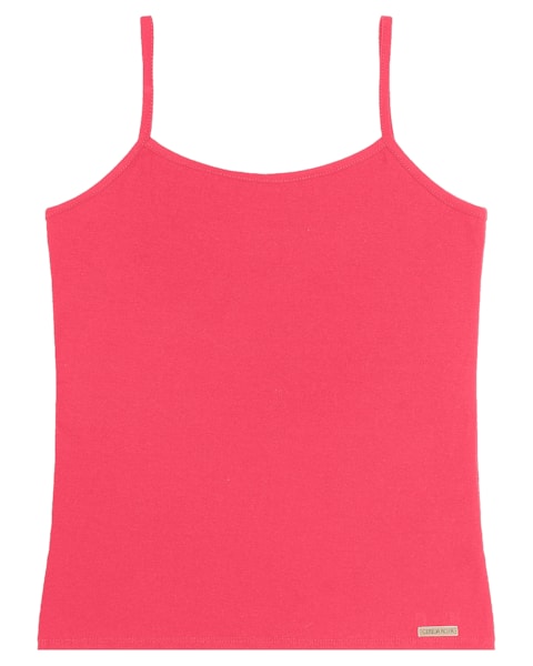 Blusa Básica Alças Finas em Cotton - Cereja Rosa - Rosa