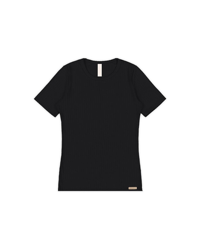 Blusa Básica Canelada Manga Curta Cereja Rosa-fd5e9590-b6ab-4406-87db-a0200ebbda49