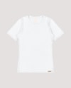 Blusa Básica Canelada Manga Curta - Cereja Rosa -Branco-97bb52b7-8f9a-4496-b280-be0e76c0bca4