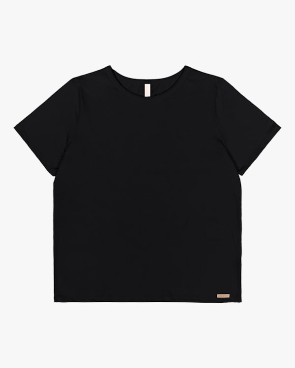 Blusa Básica Canelada Manga Curta Plus Size - Cereja Rosa reto