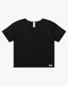 Blusa Básica com Bolso Manga Curta - Cereja Rosa - Preto-5faa7f47-3f6e-45cf-b4ba-a8d89f9272bc