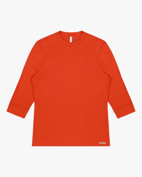 Blusa Básica com Manga 3/4 em Viscose Cereja Rosa Carrot