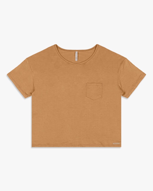 Blusa Básica Feminina em Viscose com Bolso - Cereja Rosa - Capim Dourado-684779cf-db7d-463e-bea1-011b981a67f6