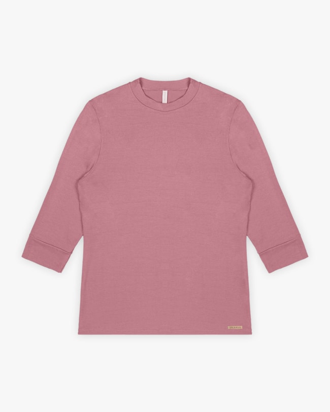 Blusa Básica Feminina Manga 3/4 em Viscose Crepe - Cereja Rosa - New Rose-13ff3b54-25bf-4808-9c3f-28dc6591e2f2