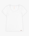 Blusa Básica Feminina Manga Curta em Cotton - Cereja Rosa - Branco-28a28c97-2b28-44e5-b486-fc9fa893e207