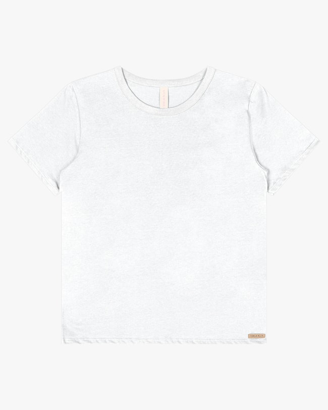 Blusa Básica Feminina Manga Curta em Meia Malha - Cereja Rosa - Branco-6cb1af01-8f03-4ba3-aed8-321b98be7d61