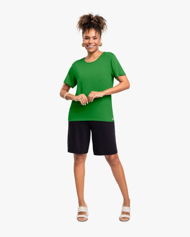 Blusa Básica Feminina Manga Curta em Viscose - Cereja Rosa - Online-be529e4e-1257-4e39-b7e0-2dd7c5104c68