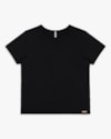 Blusa Básica Feminina  Manga Curta em Viscose - Cereja Rosa - Preto-89c9cd08-c077-464d-b95c-40c34a380ec5