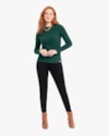Blusa Básica Feminina Manga Longa Canelada - Cereja Rosa - Verde Floresta-60eef6ba-87e4-4815-a053-967e578a7c5b