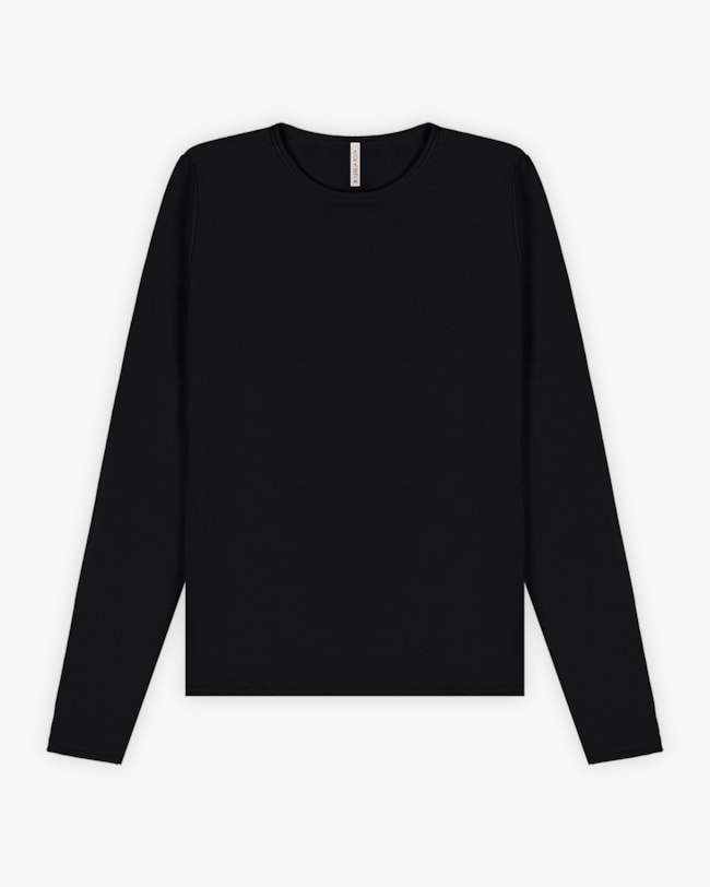 Blusa Básica Feminina Manga Longa em Malha Térmica - Cereja Rosa - Preto-325f67c4-3d68-4e30-9415-61ca40193944