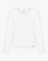 Blusa Básica Feminina Manga Longa em Ribana Canelada - Cereja Rosa - Branco-e96ec081-b373-4c3e-b30b-40d725601810