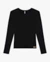 Blusa Básica Feminina Manga Longa em Ribana Canelada - Cereja Rosa - Preto-707c55b8-2c05-4dcd-9948-1ea31af6ba86