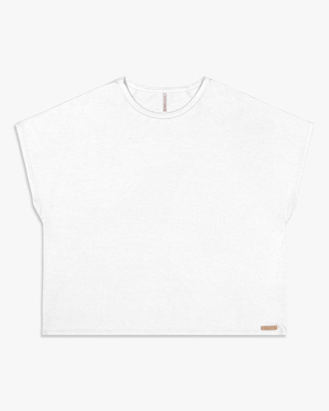 Blusa Básica Feminina Plus Size em Viscose - Cereja Rosa - Branco-ed1b2ba5-43e8-4a21-a1ee-64b95b20c664