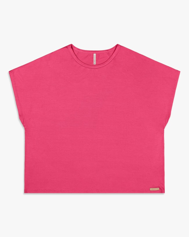 Blusa Básica Feminina Plus Size em Viscose - Cereja Rosa - Rosa-f322ce8a-a4ec-4688-857c-23da1bd71fcb