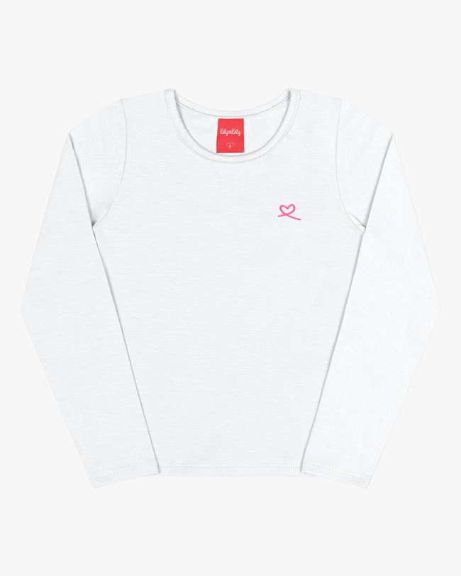 Blusa Básica Infantil em Malha Cotton Kely Kety- Branco-c0da0ee9-c344-4df6-b97b-34c0d825de92