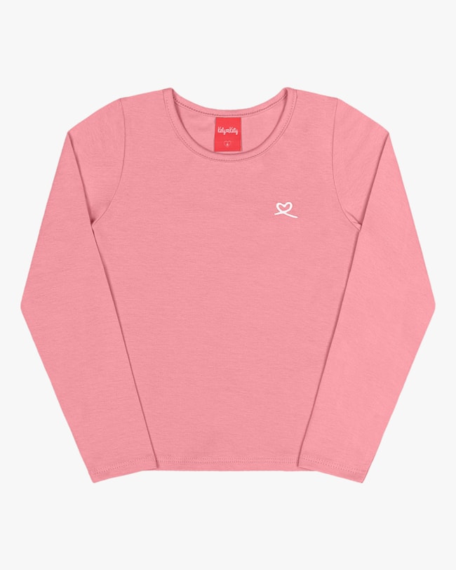 Blusa Básica Infantil em Malha Cotton Kely Kety- Rosa-341a80a0-9321-4dbb-99d6-0f871fe0e1be