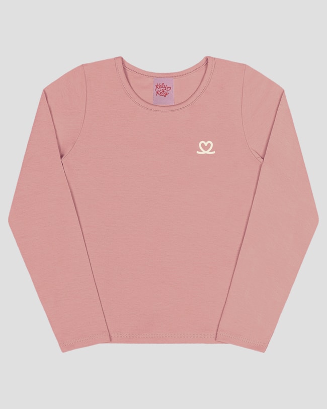 Blusa Básica Infantil em Malha Cotton Kely Kety- Rosa-0aa36fc0-fc70-4fcd-aeef-0a98a0fc104c