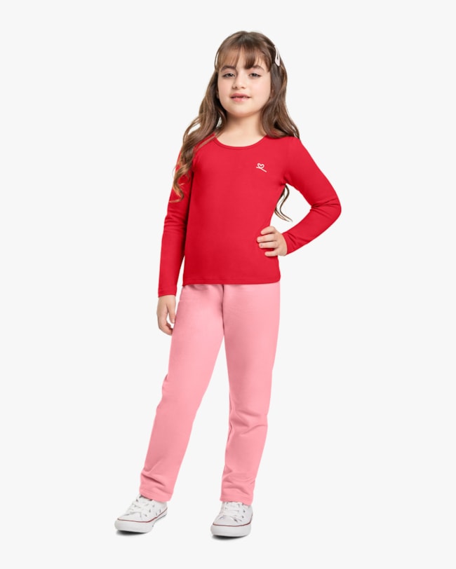 Blusa Básica Infantil em Malha Cotton Kely Kety- Vermelho-6409067c-3b16-4700-9860-33087c69875c