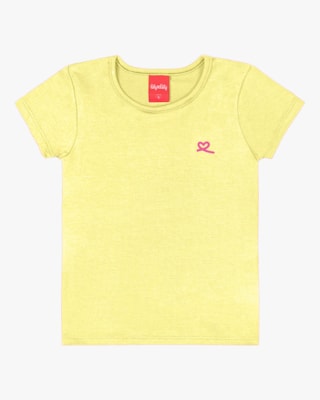 Blusa Básica Infantil Manga Curta em Cotton - Kely Kety - Pinacolada