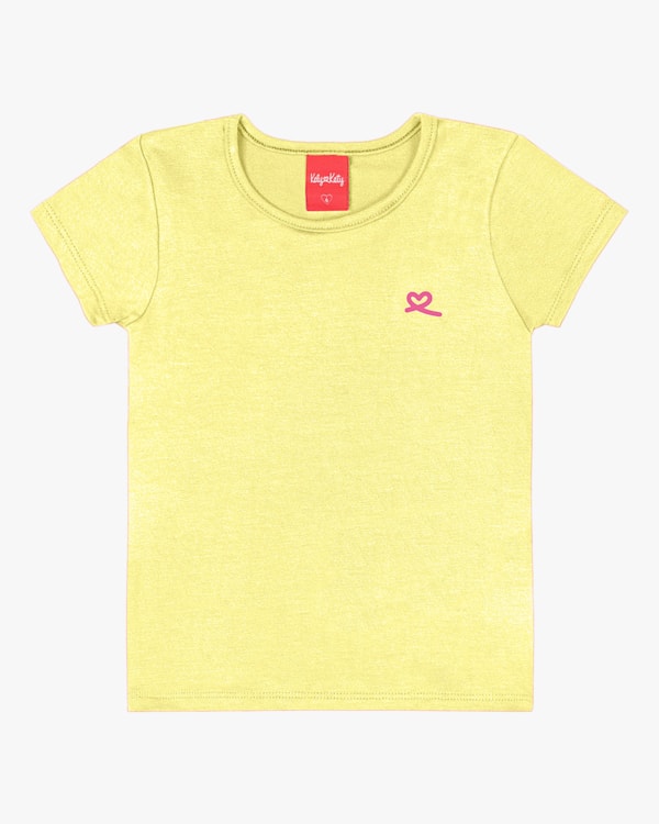 Blusa Básica Infantil Manga Curta em Cotton - Kely Kety - Pinacolada