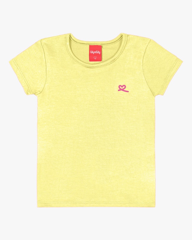 Blusa Básica Infantil Manga Curta em Cotton - Kely Kety - Pinacolada-883cdc1a-4df9-4917-886a-fed0c6d08579