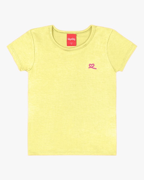 Blusa Básica Infantil Manga Curta em Cotton - Kely Kety - Pinacolada