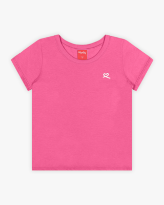 Blusa Básica Infantil Manga Curta em Meia Malha - Kely Kety - Blossom