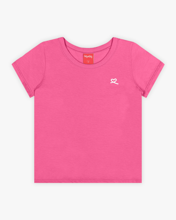 Blusa Básica Infantil Manga Curta em Meia Malha - Kely Kety - Blossom