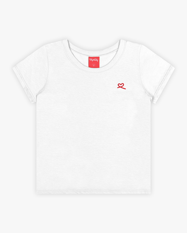 Blusa Básica Infantil Manga Curta em Meia Malha - Kely Kety - Branco-2994cf61-a166-4b3a-8af4-5775ad8e4c3c