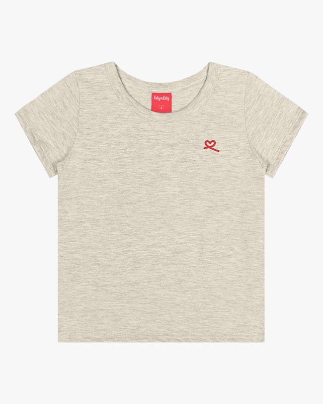 Blusa Básica Infantil Manga Curta em Meia Malha - Kely Kety - Mescla Banana-37cbe5a5-3bed-41dc-a0f5-6758bac2d276