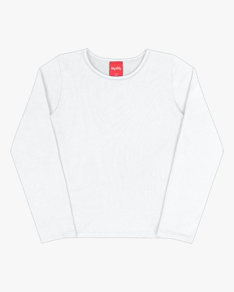 Blusa Básica Infantil Manga Longa em Malha Térmica - Kely Kety - Branco