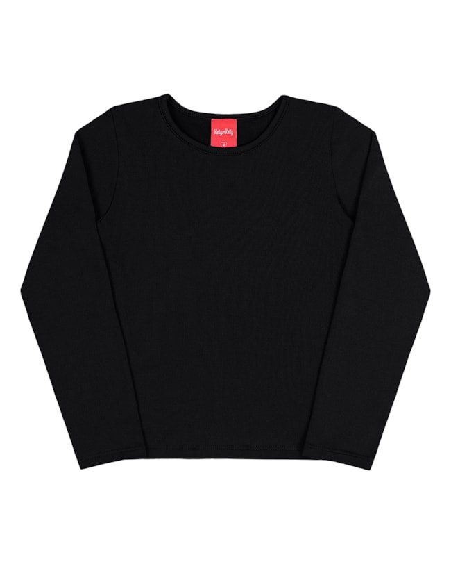 Blusa Básica Infantil Manga Longa em Malha Térmica - Kely Kety - Preto-c95afc53-c1ae-4769-b8ca-f7307b26e4a9