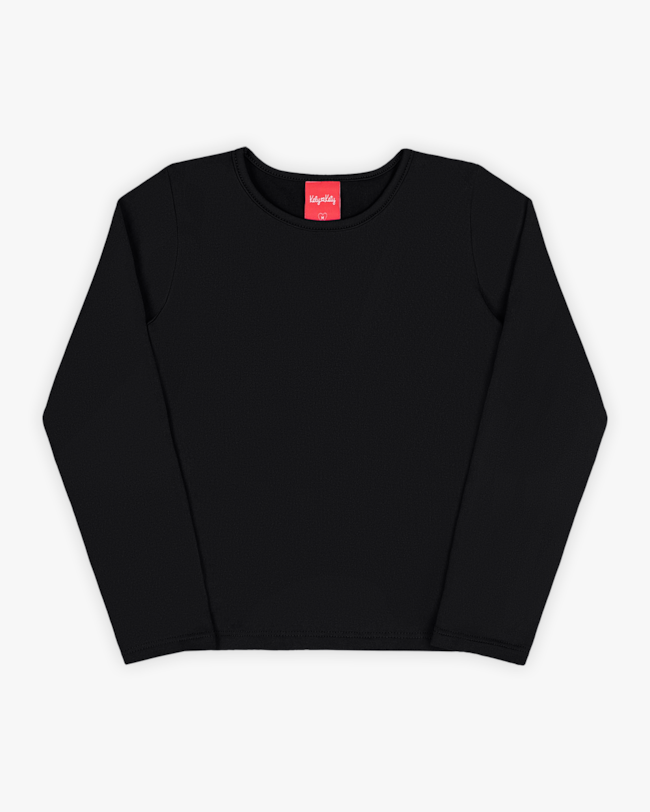 Blusa Básica Infantil Manga Longa em Malha Térmica - Kely Kety - Preto-dade3a5c-4ee1-4e3c-acf4-8489344f978c
