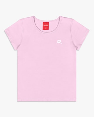 Blusa Básica Infantil Menina Manga Curta em Cotton- Kely Kety - Astral