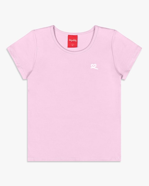Blusa Básica Infantil Menina Manga Curta em Cotton- Kely Kety - Astral