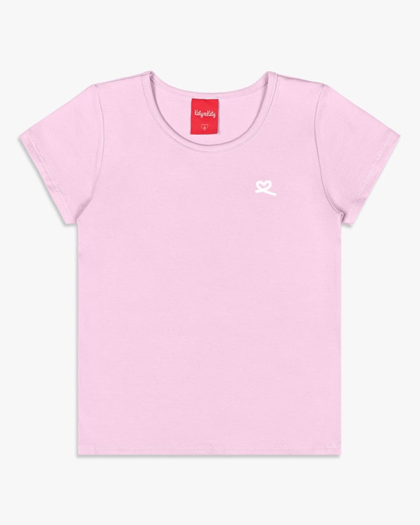 Blusa Básica Infantil Menina Manga Curta em Cotton- Kely Kety - Astral