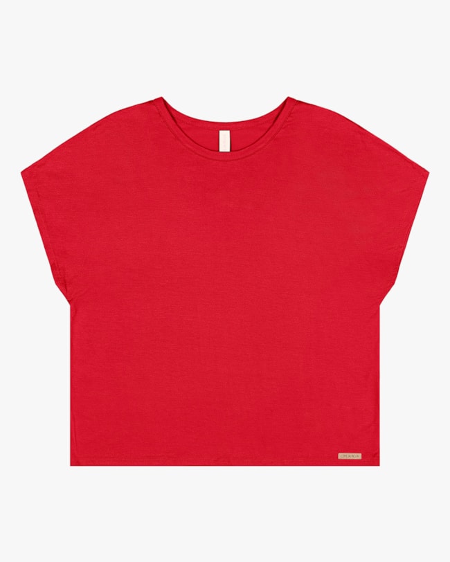 Blusa Básica Manga Curta em Cotton Cereja Rosa-0367ff53-d789-4c52-b4a8-beb0ac628765