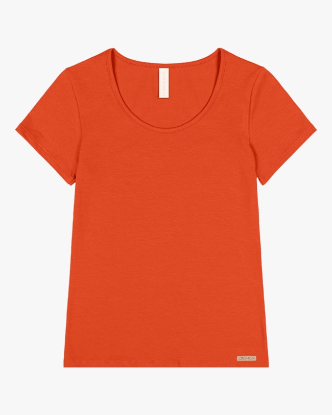 Blusa Básica Manga Curta em Cotton Cereja Rosa-07e942e2-14ae-4746-8da2-2bc9c279d582