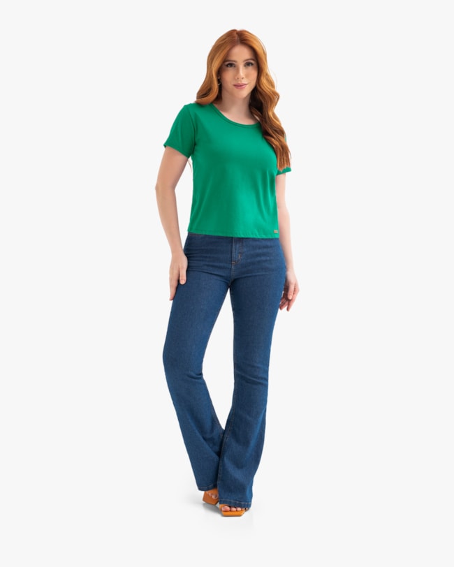 Blusa Básica Manga Curta em Meia Malha Cereja Rosa-4cbe4c85-8416-4084-963c-bacc95fc8218