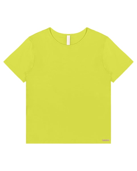 Blusa Básica Manga Curta em Viscose - Cereja Rosa - Aspargo