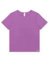 Blusa Básica Manga Curta em Viscose - Cereja Rosa - Deep Violet-025c70b8-aa37-4dd7-a2b1-b18192affbf8