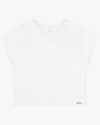 Blusa Básica Manga Curta em Viscose Crepe - Cereja Rosa - Branco-1a3950ff-c701-492c-9f76-1da14721e14c