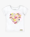 Blusa Bebê Menina em Cotton Estampa Flores - Kely Kety - Branco-b471efae-4515-4aa0-b4bf-00401bed9284