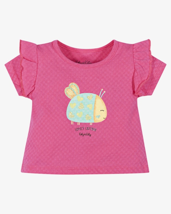 Blusa Bebê Menina em Malha Trabalhada - Kely Kety - Blossom