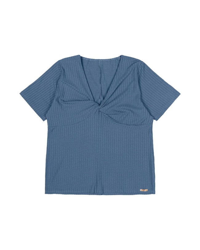 Blusa Canelada com Torção no Decote Cereja Curves-042de032-26ef-4d5a-a78f-1a0fae322895