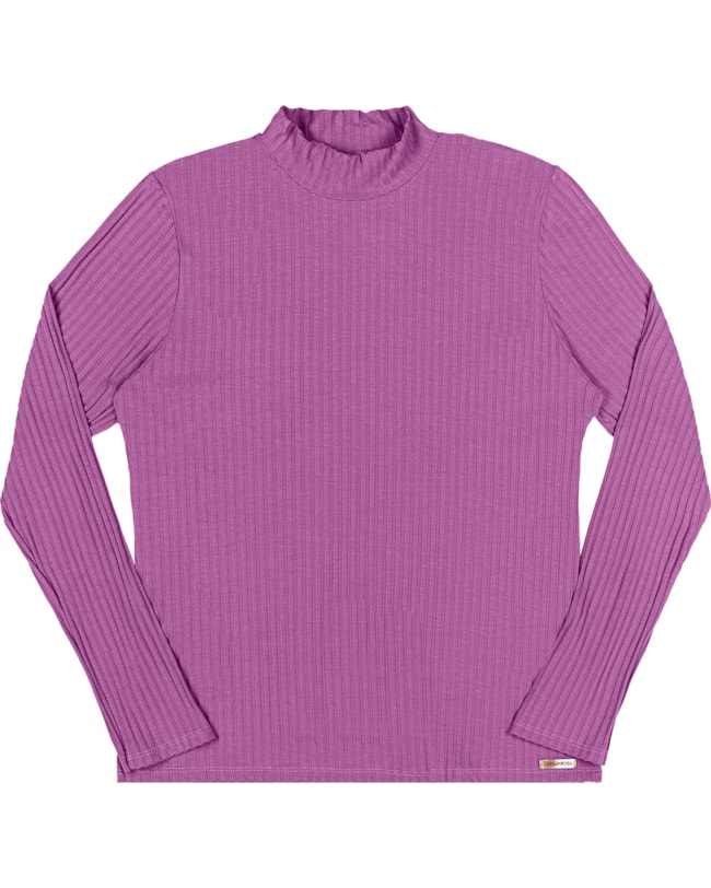 Blusa Canelada Feminina Cereja Curves Gola Alta-af111779-0cec-434f-ba7a-39d6ab2c36a9